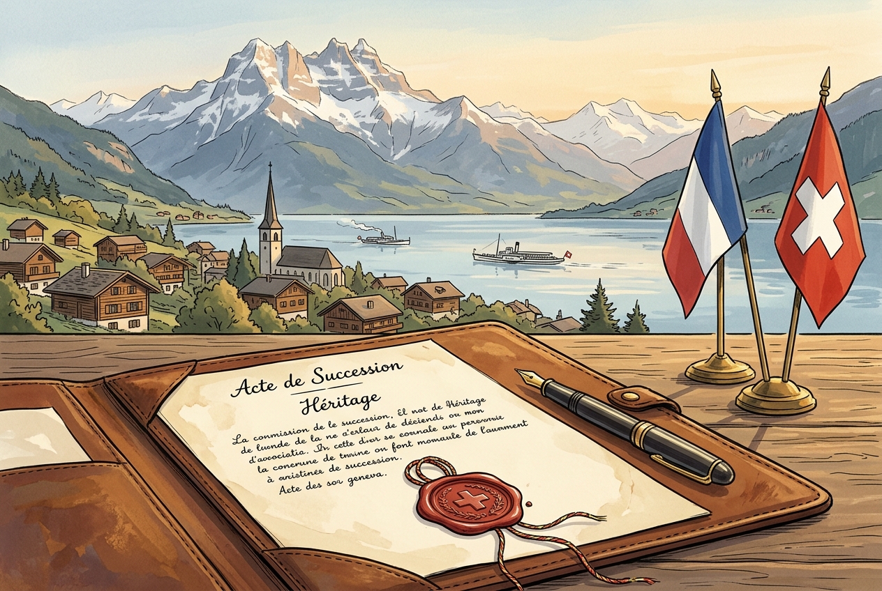 Illustration | Succession franco-suisse : hériter d'un proche entre France et Suisse